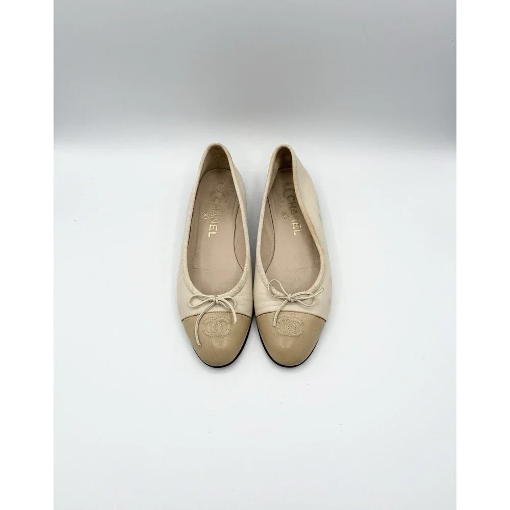 CHANEL white beige